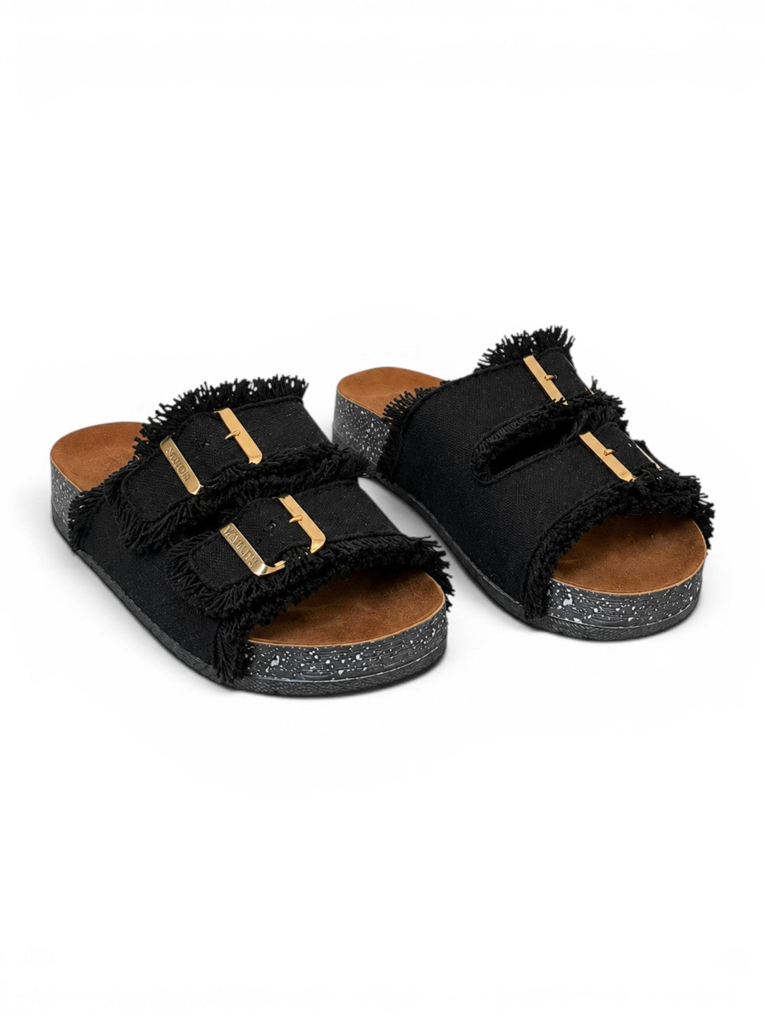 Slippers flat Fabric With double buckle SL-241