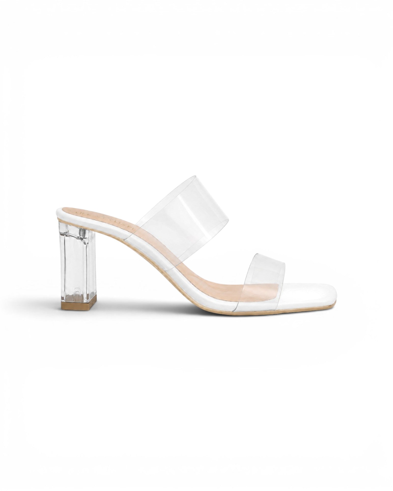 Slipper Heels Transparent With Leather Elegant X-16