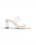 Slipper Heels Transparent With Leather Elegant X-16
