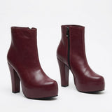 Boot High Heels Leather With a Zipper R-24