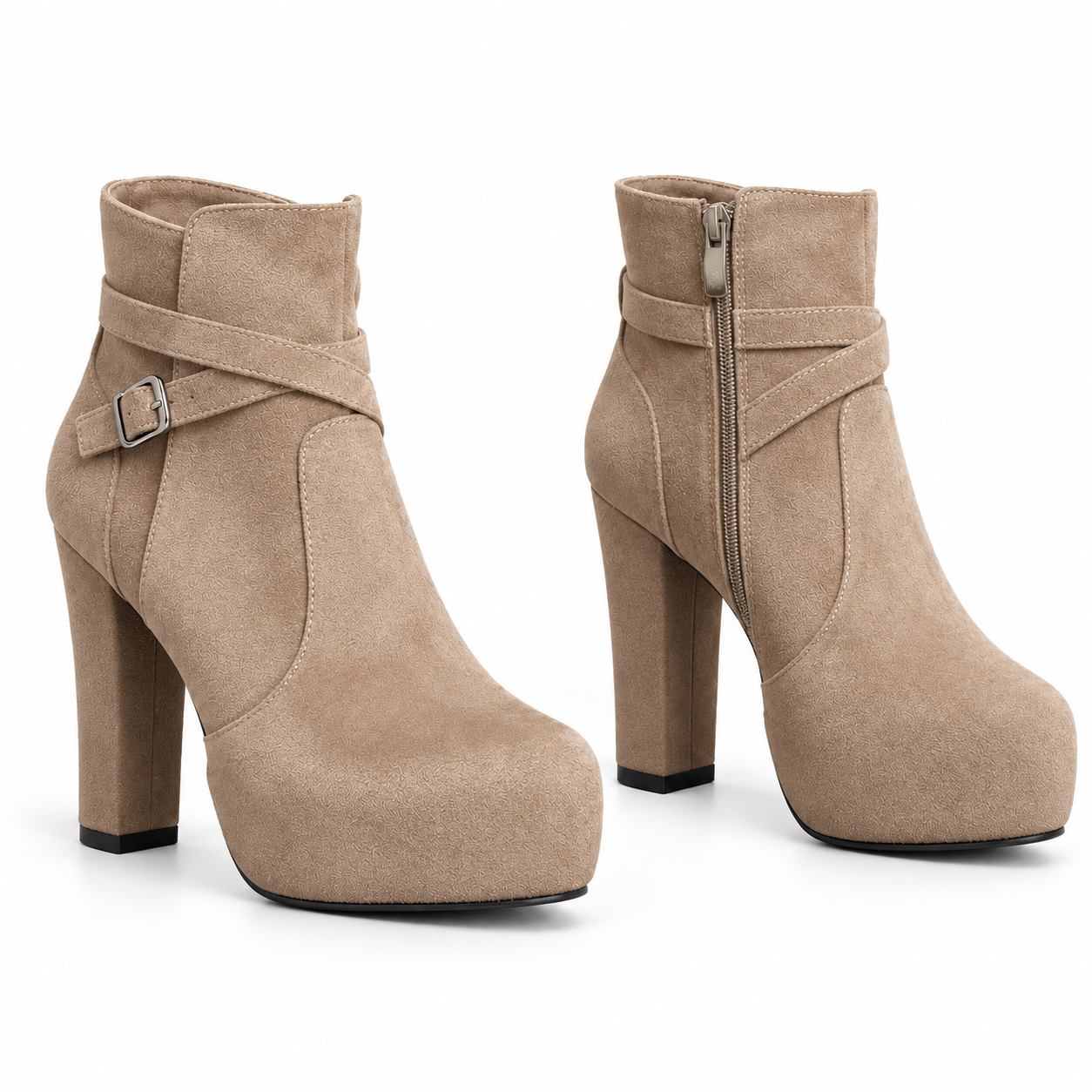 Ankle Boot Suede High Heel Distinctive design R-28
