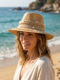 Cowboy hat burlap Adorned with elegance accessories Q-3