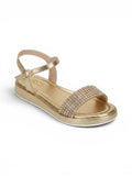 sandals Flat leather with diamond strap SF-60