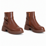 Women’s Ankle Boots Leather with Chunky Heel G-65