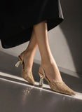 Shoes Heels Embroidered Elegant F-620