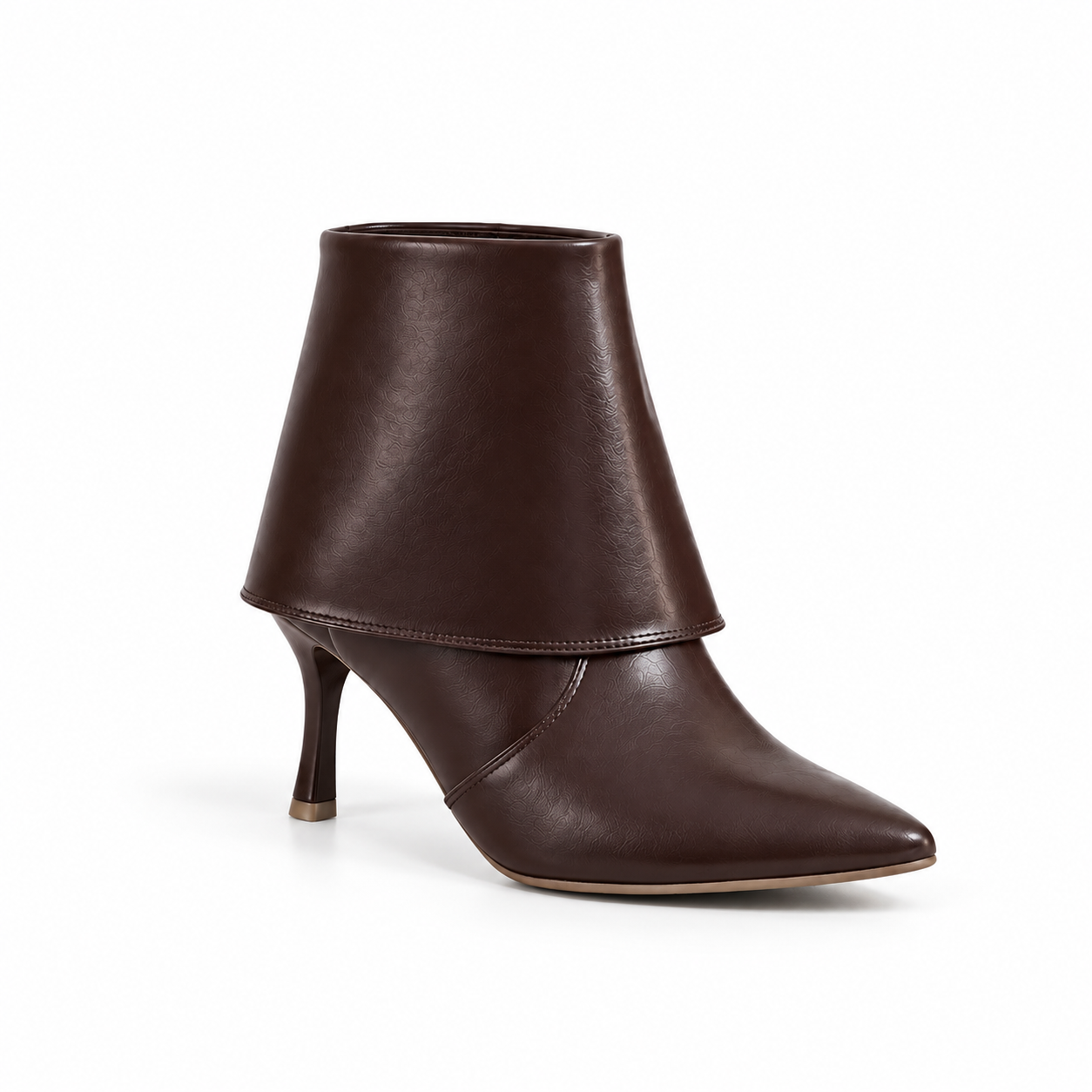 Ankle Boot Leather with a slim heel Mid With a spacious design and a zipper L-120