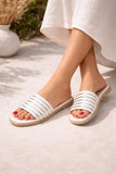 Slipper Flat Leather With Gold Stripes SL-200