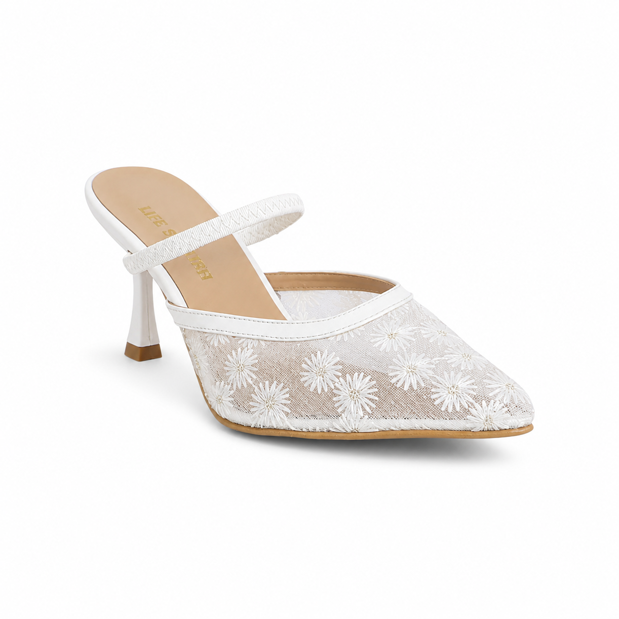 Shoes Heels Dentelle With Print Flower F-625