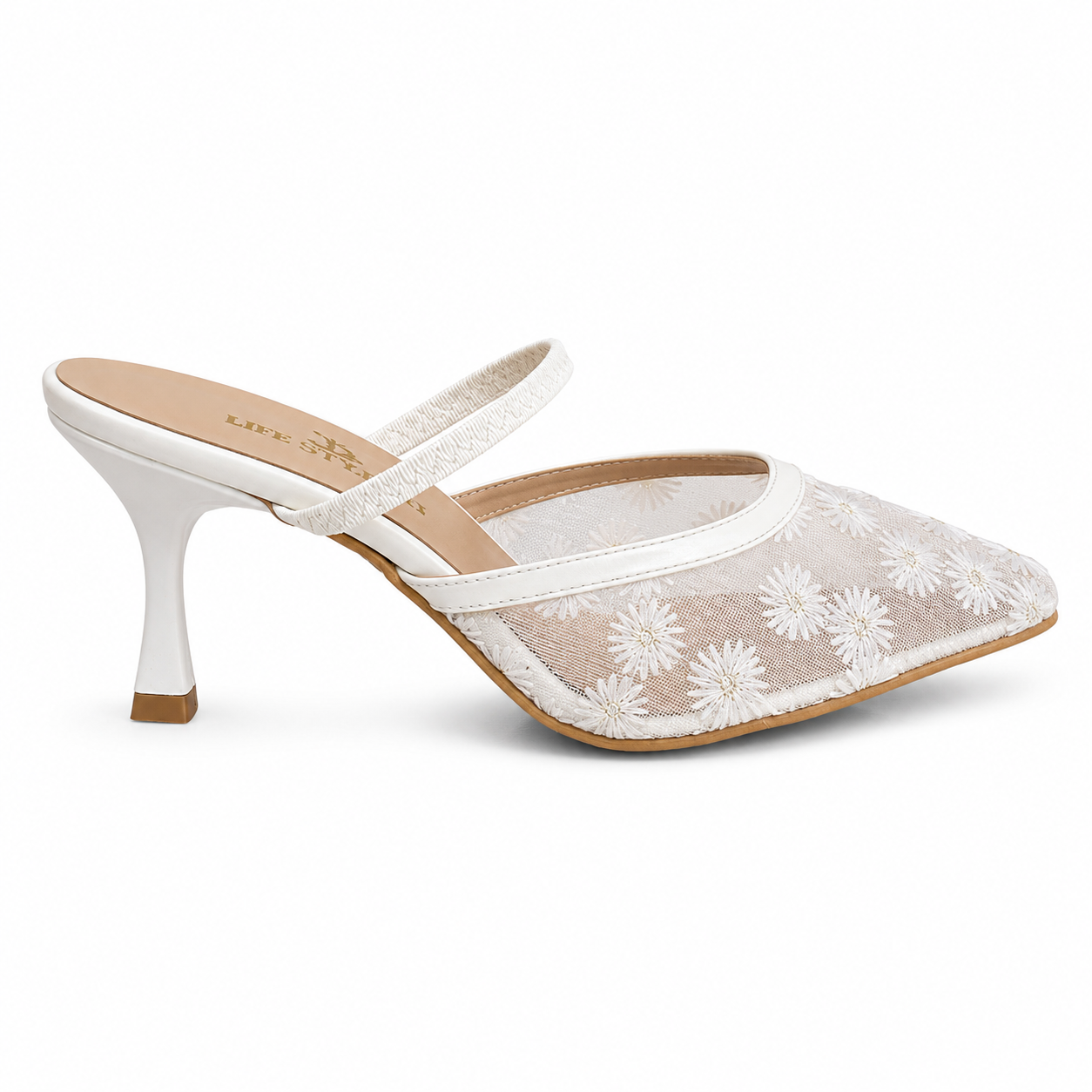 Shoes Heels Dentelle With Print Flower F-625