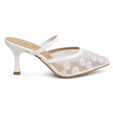 Shoes Heels Dentelle With Print Flower F-625