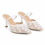 Shoes Heels Dentelle With Print Flower F-625