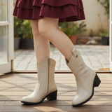 Long Boot Heels Leather Stylish LB-36