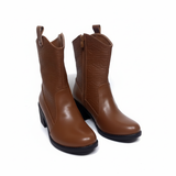 Long Boot Heels Leather Stylish LB-36