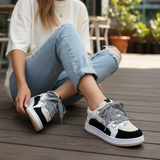 sneakers flat Leather with a unique design KO-107
