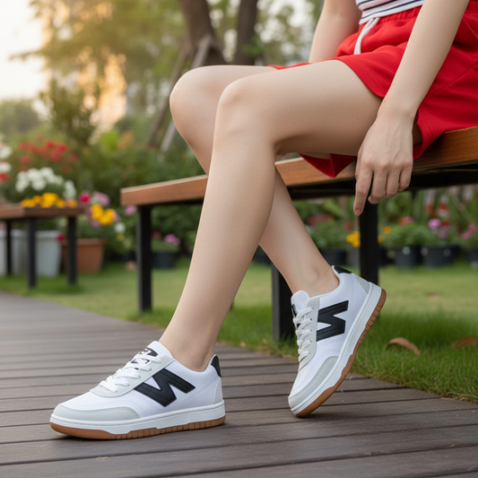 Sneakers Flat Leather Elegant KO-109