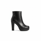 Boot High Heels Leather With a Zipper R-24