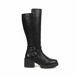 Long Boot Mid Heels Leather Elegant LB-40