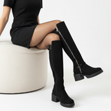 Long Boot Mid Heels Suede Elegant LB-42