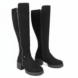 Long Boot Mid Heels Suede Elegant LB-42