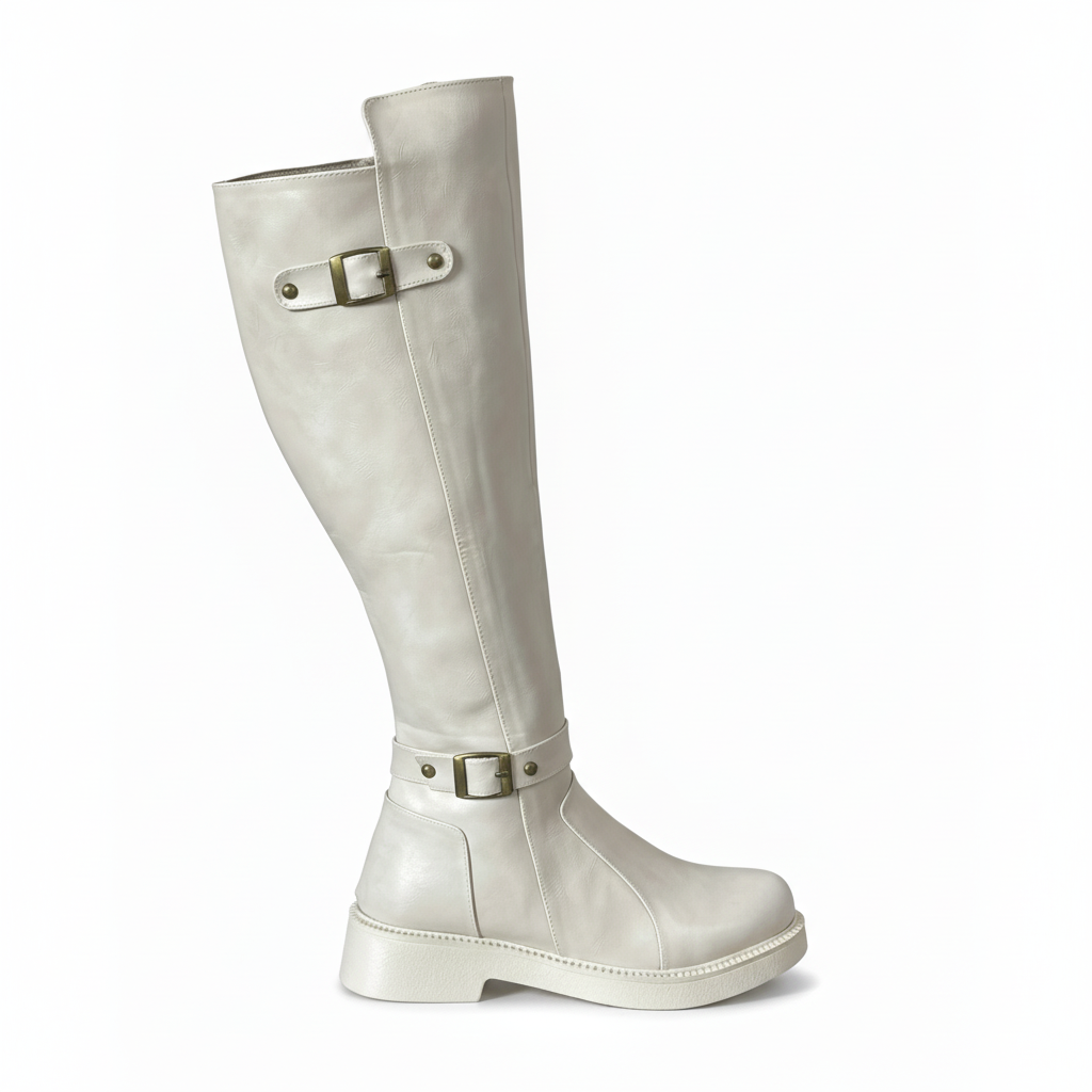 Long Boot Mid Heels Leather Stylish LB-41