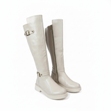 Long Boot Mid Heels Leather Stylish LB-41