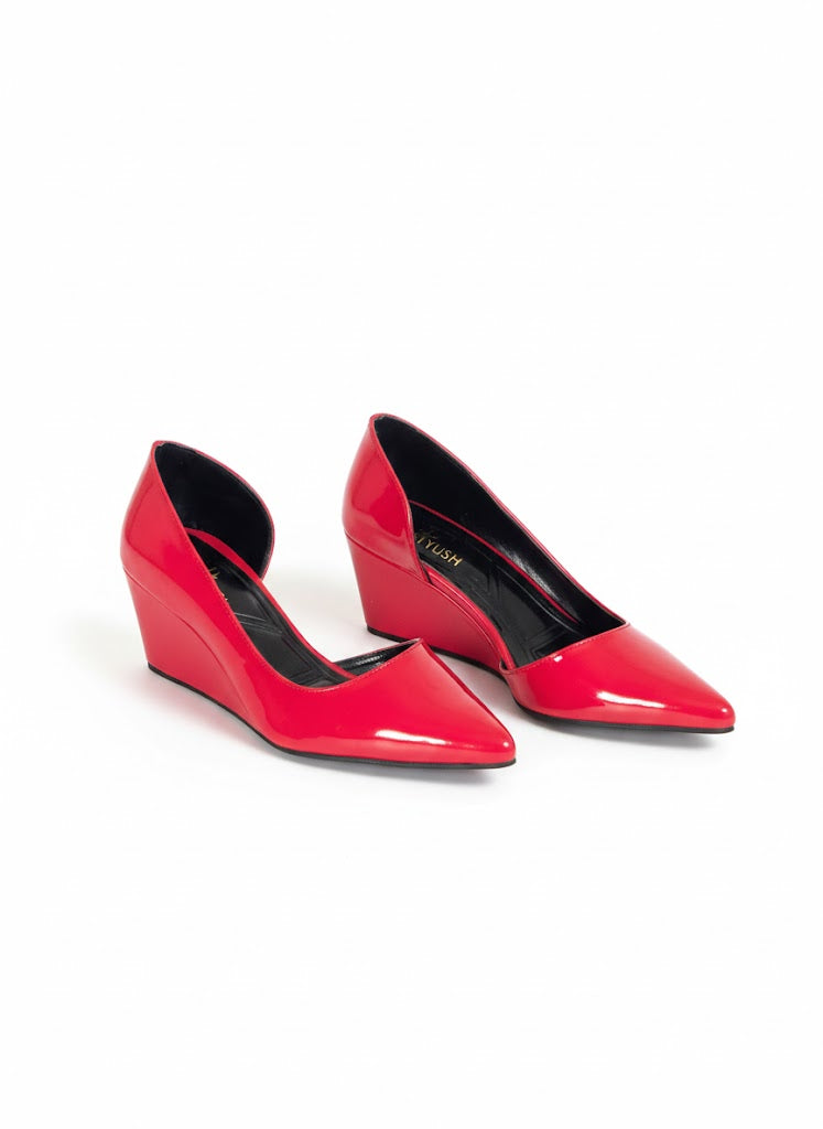 Shoes Wedge  Leather Glossy W-320