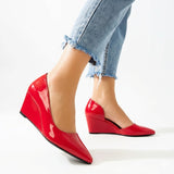 Shoes Wedge  Leather Glossy W-320