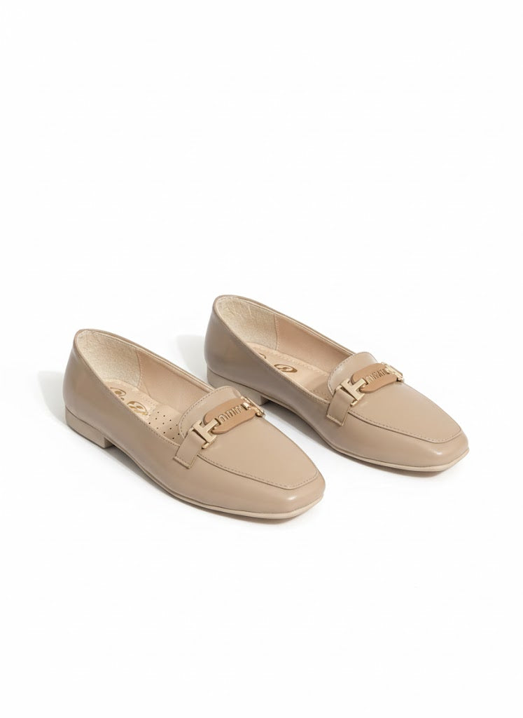 Ballerina Flat Leather Elegant With Accesories BN-517