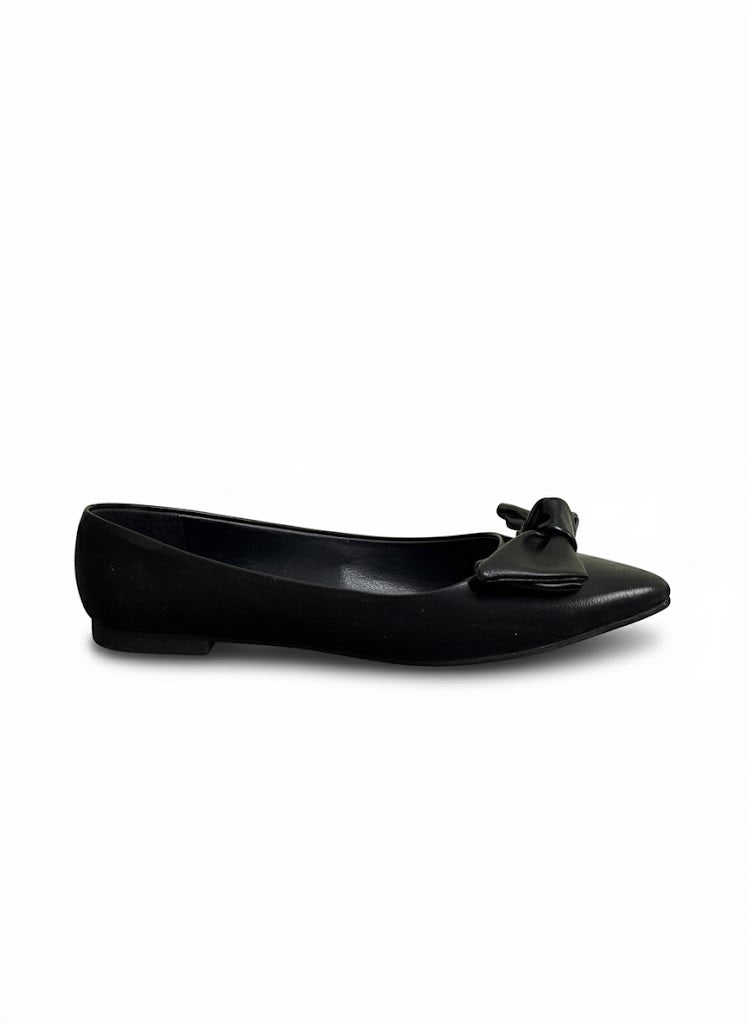 Ballerina Flat Leather Glossy With Bow BN-513