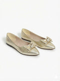 Ballerina Flat Leather Glossy With Bow BN-513