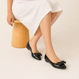 Ballerina Flat Leather Glossy With Bow BN-513