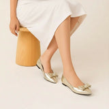 Ballerina Flat Leather Glossy With Bow BN-513