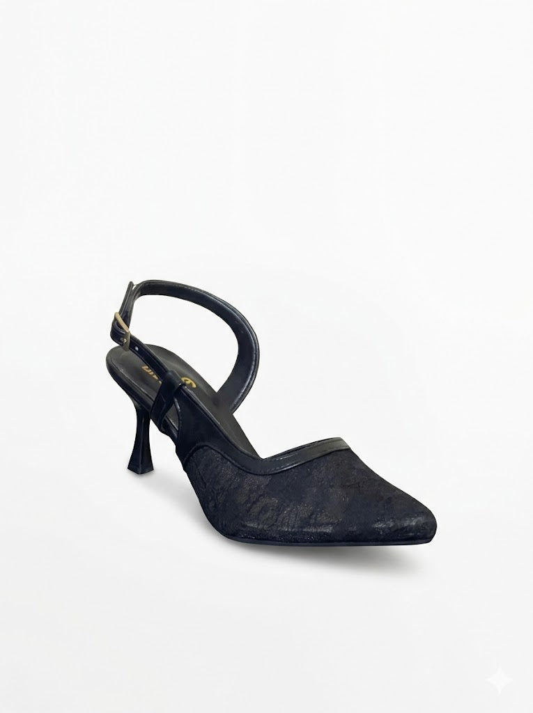 Shoes Heels Dentelle With Buckle F-611