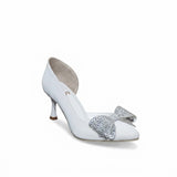 Shoes Heels Leather With Bow Classy GZ-903