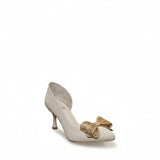 Shoes Heels Leather With Bow Classy GZ-903