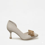 Shoes Heels Leather With Bow Classy GZ-903