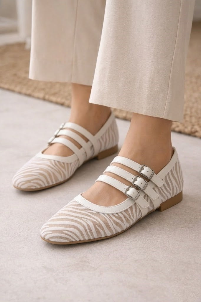 Ballerina Flat Fabric With Buckles BF-807