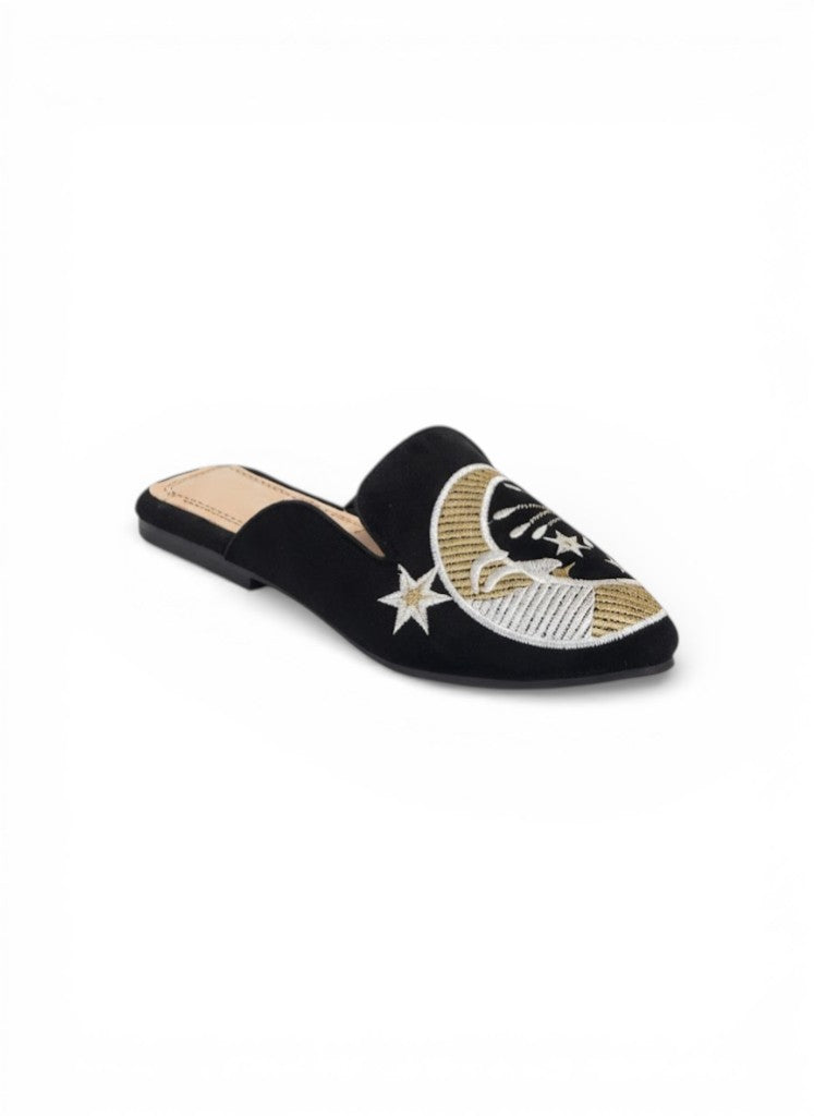 Mules Flat Fabric With Print SB-702