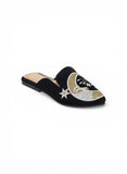 Mules Flat Fabric With Print SB-702