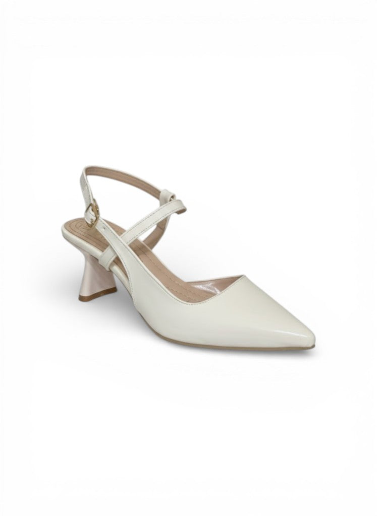 Shoes Heels Leather Glossy With Buckle F-614