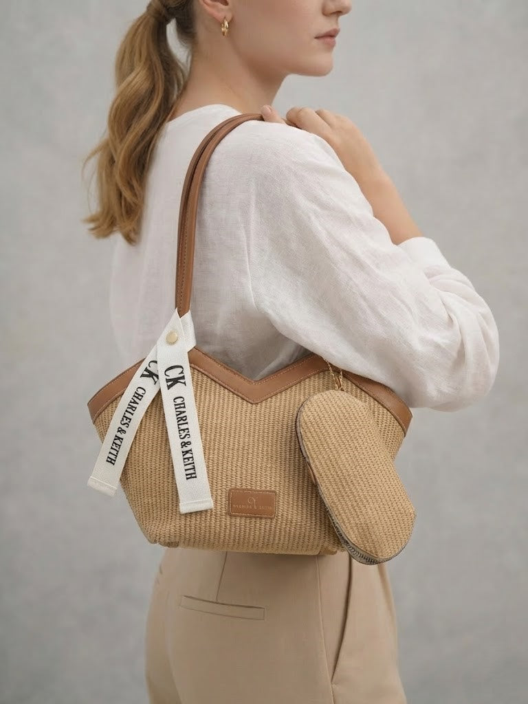 Shoulder Bag Fabric and Leather distinctive ZH-16