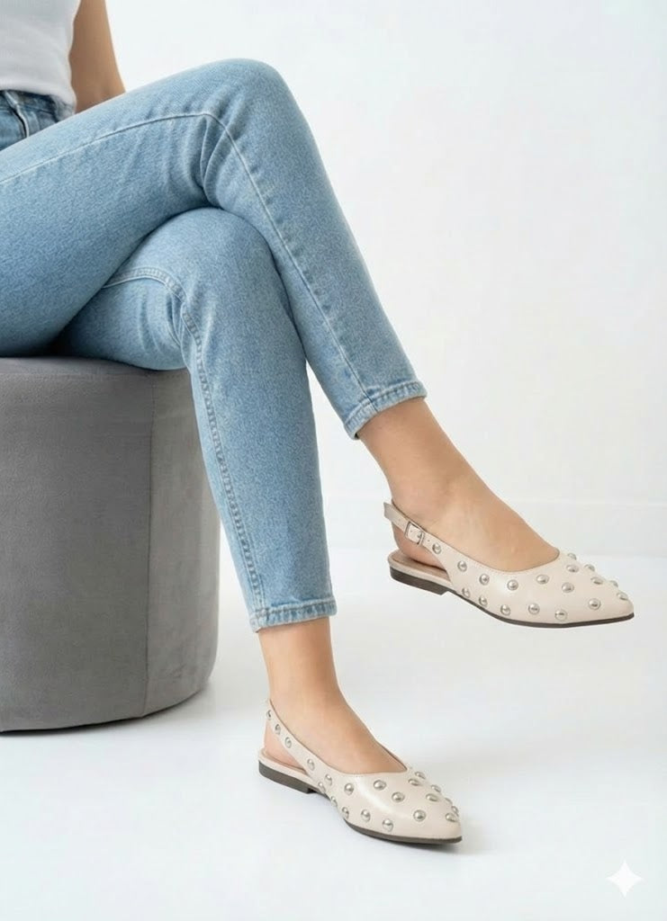 Mules Flat Leather Glossy With Buckle BF-805