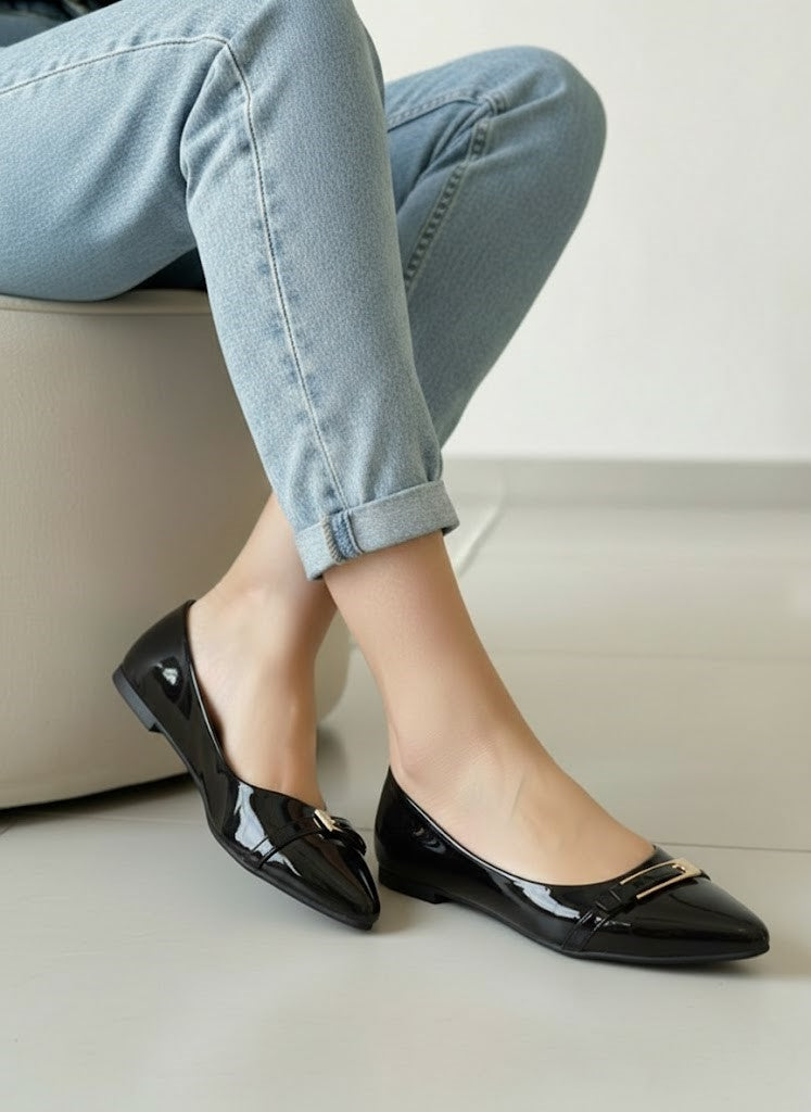 Ballerina Flat Leather Glossy BN-516