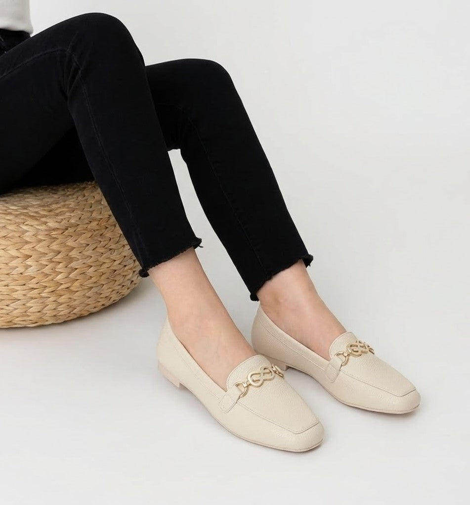 Ballerina Flat Leather Square BN-515