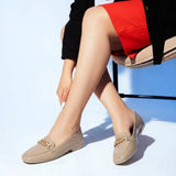 Ballerina Flat Leather Elegant With Accesories BN-517