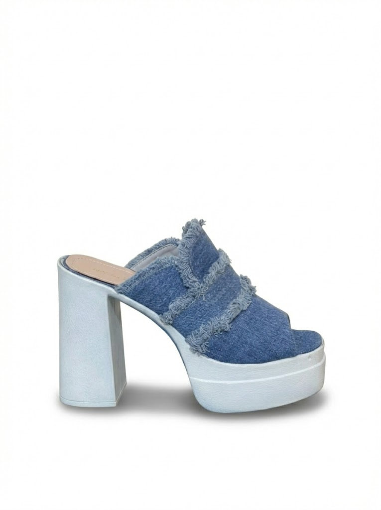 High Heel Slipper Jeans Elegant X-12