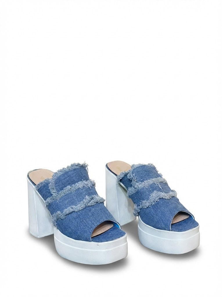 High Heel Slipper Jeans Elegant X-12