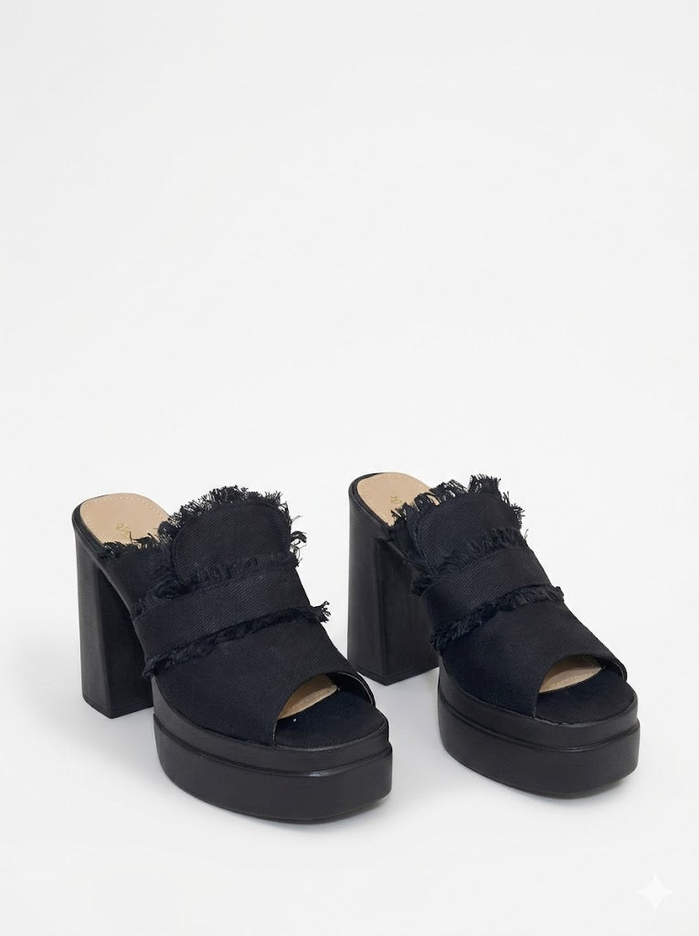 High Heel Slipper Jeans Elegant X-12