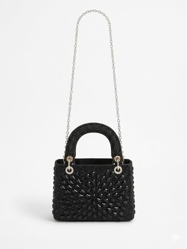 crossbody evening bag In the form of artistically distributed drops ZS-12