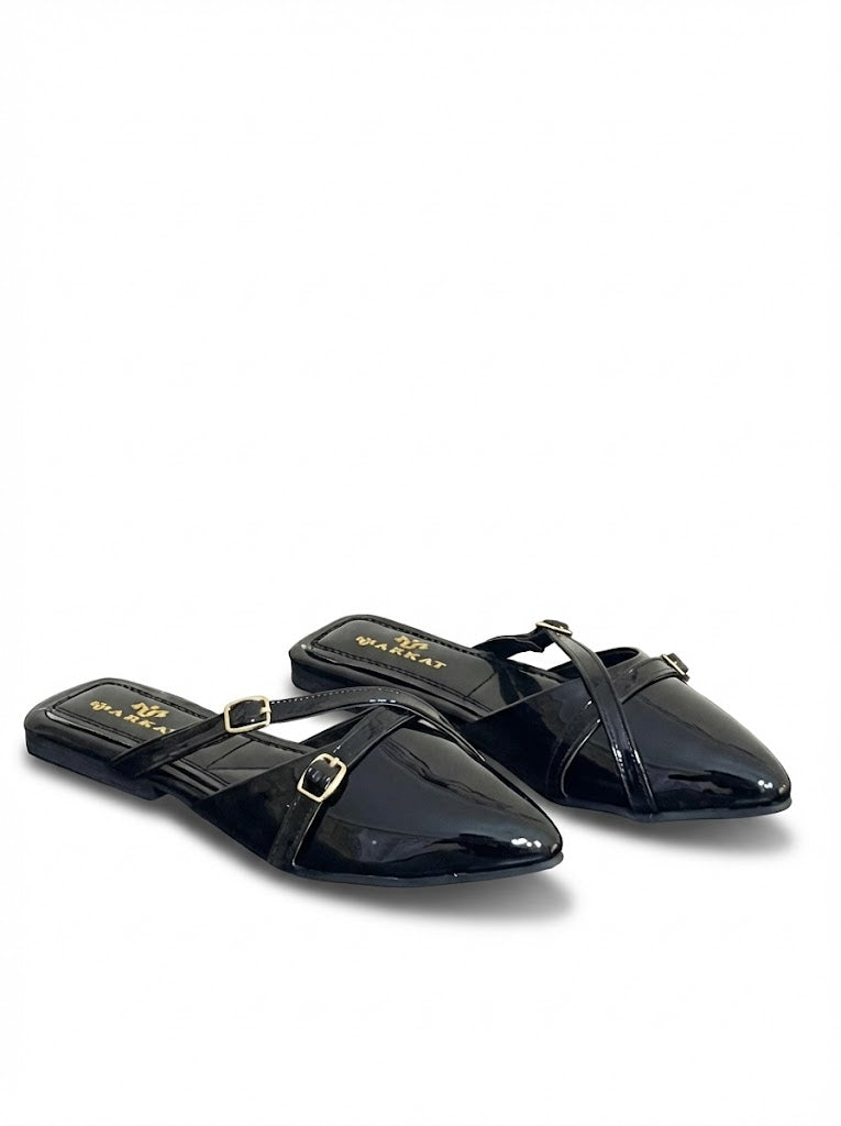 Mules Leather Glossy Elegant SB-701